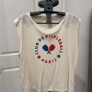 Sundry Women’s Club De Pickleball Tee - New With Tags - Cream, Red, Blue